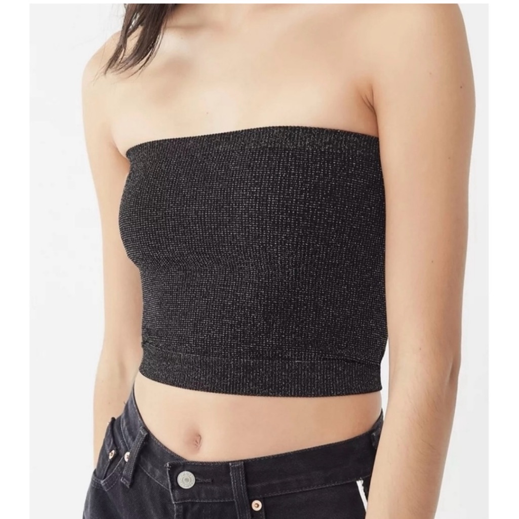 Urban Outfitters Black Fitted Crop Top